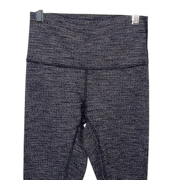 Lululemon Womens High Rise Wunder Under Knit Leggings Heathered Gray Black Size - Picture 5 of 10
